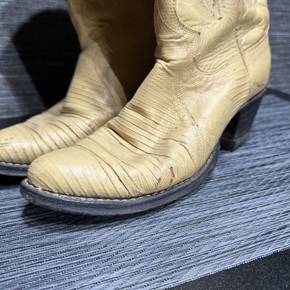 Justin Boots L 4676 Women’s 7.5 B Cream Yellow - Picture 3 of 16